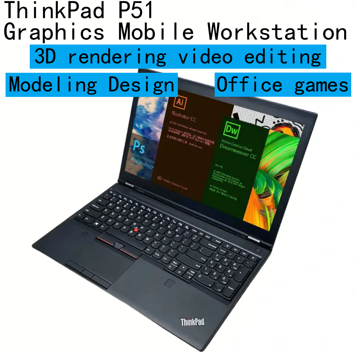 ThinkPad Lenovo Notebook P51 3D Rendering Video Editing Office Game